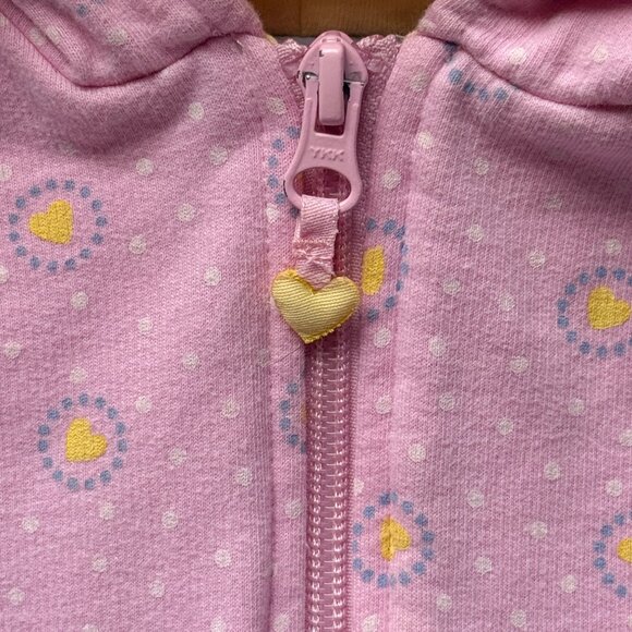 Disney Y2K Infant Pink Hooded Jacket Piglet Embroidered Cozy 12M Fleece - Picture 10 of 11